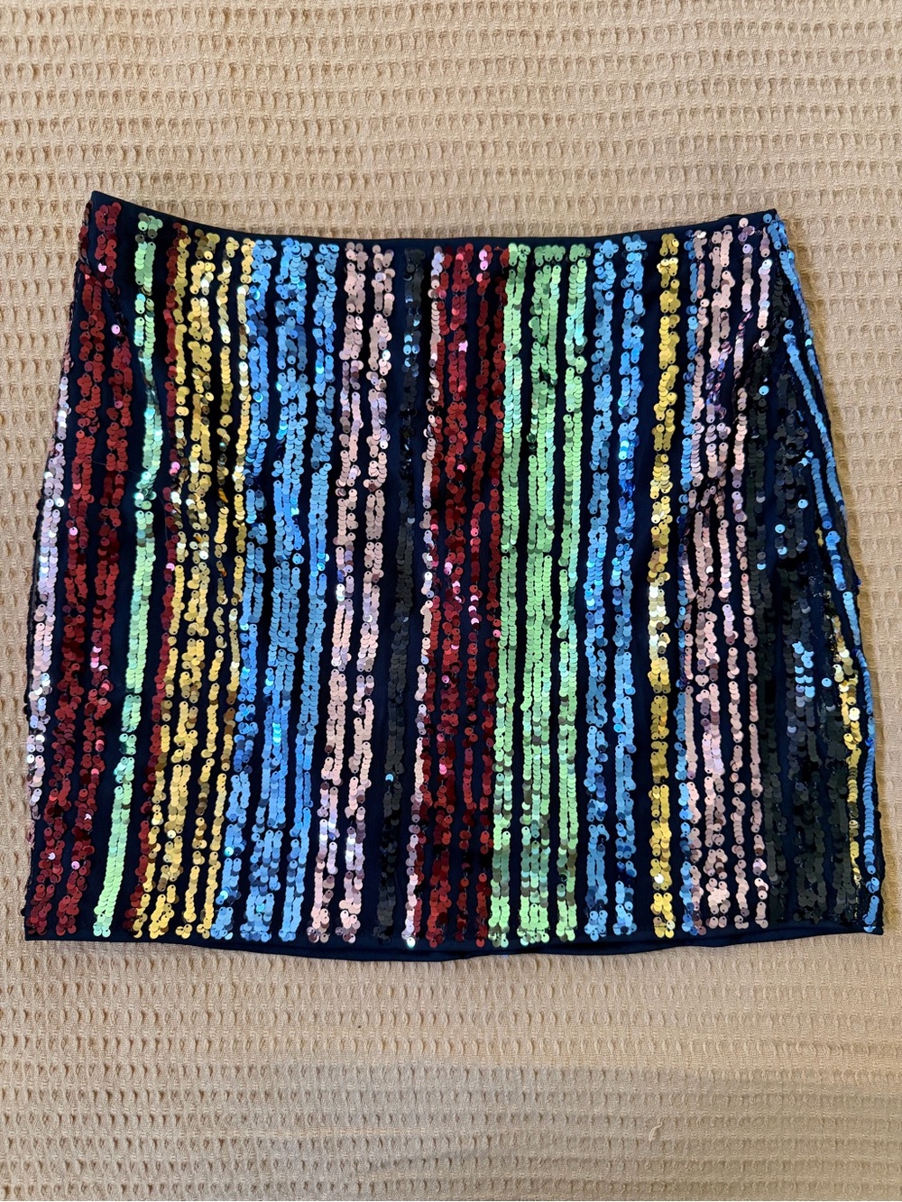 Multicolor Sequin Stripe Mini Skirt - Women